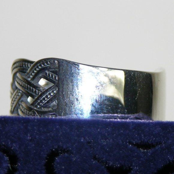 925 Sterling Silver Antiqued Braided Ring - Picture 6 of 7